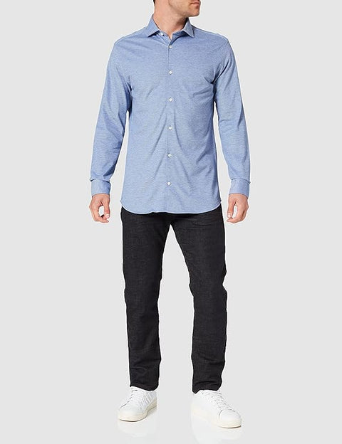 Jack & Jones Men's Blue JPRBLAKNIT Oxford Long-Sleeve Shirt | Jack & Jones In Lebanon