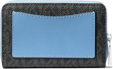 Michael Kors Women's Blue/Black Small Zip Card Holder with Gold Fitting Wallet |Michael Kors in Lebanon