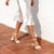 Dream Pairs Women's White  Low Chunky Heeled Sandals