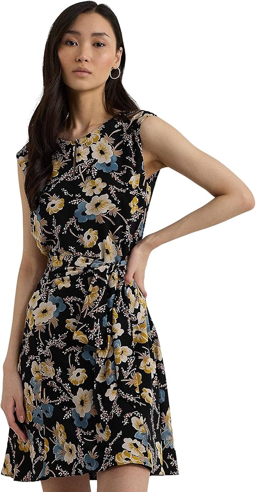 Lauren Ralph Lauren Women's Multicolor Floral Bubble Crepe Cap-Sleeve Dress | Lauren Ralph Lauren In Lebanon