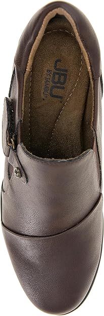 JBU Women's Dark Brown Wedge Block Heeled Casual Shoes | JBU In Lebanon