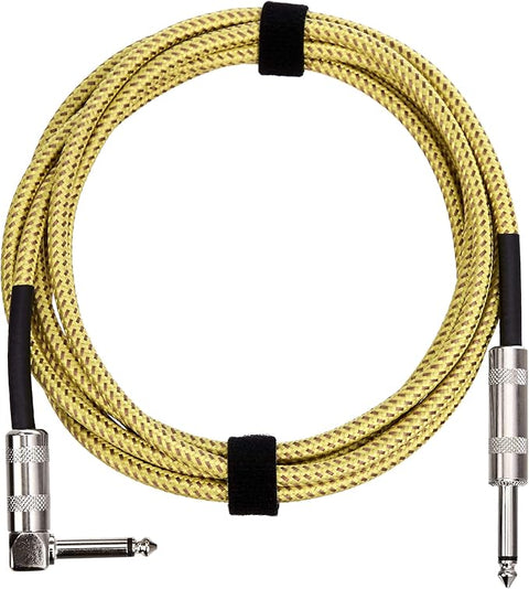 Amazon Tweed Braided Cloth Jacket Straight to Right-Angle Instrument Auxiliary Cable for Electric Guitar  | Amazon in Lebanon