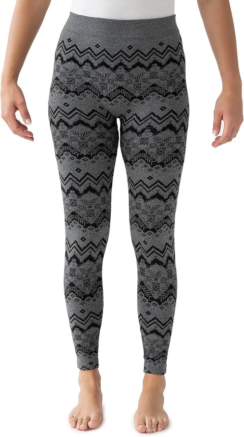 Muk Luks Women's Grey Jaquard Fleece Lined Leggings  | Muk Luks  in Lebanon
