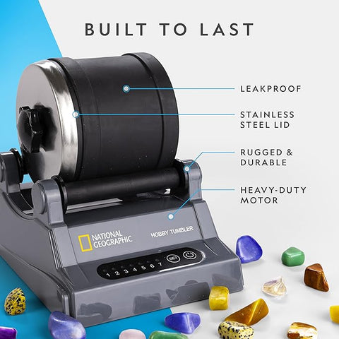 National Geographic Rock Tumbler Kit Hobby Edition Includes Rough Gemstones, and 4 Polishing Grits | National Geographic In Lebanon