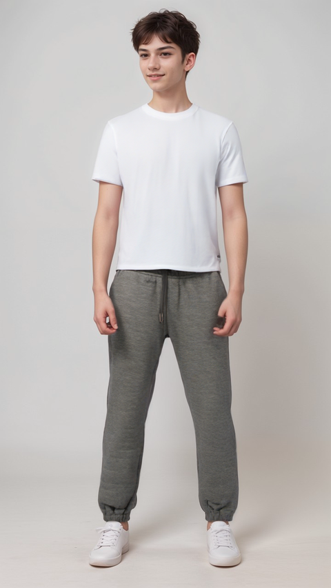 POMPdeLUX Boy's Dark Grey Liva Quilted Joggers |POMPdeLUX in Lebanon