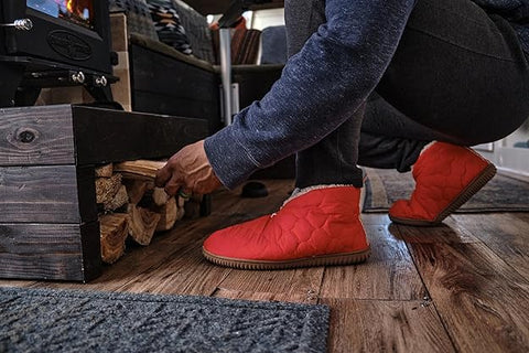 Dearfoams unisex Orange Warm Up Bootie Slipper |Dearfoams In Lebanon