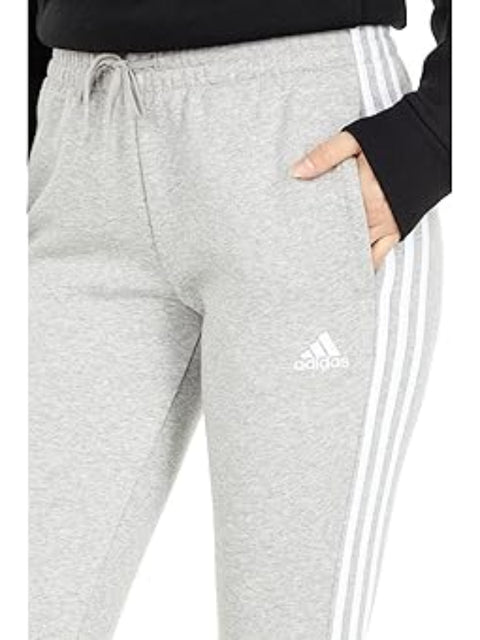 Adidas Women's Grey Elastic Waistband 3 Stripes Sweatpants | Adidas In Lebanon