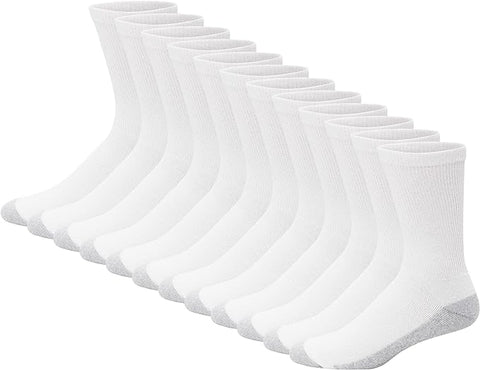 Row of white socks on a white background