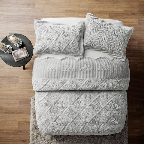 VCNY Home Gray King Westland Plush Quilted 3-Piece Bedspread Set|VCNY Home In Lebanon
