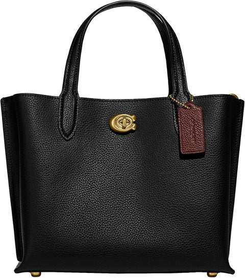 Coach Women's Black Polished Pebble Leather Willow Tote Bag |Coach  in Lebanon