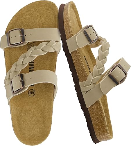 Cushionaire Women's Beige Lizzy Cork Footbed Slipper |Cushionaire In Lebanon