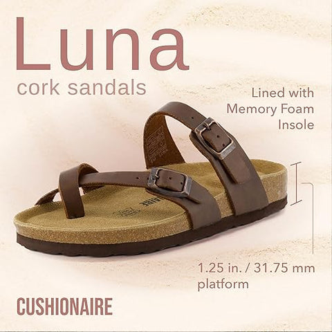 Cushionaire Women's Dark Brown Luna Cork Slipper | Cushionaire In Lebanon