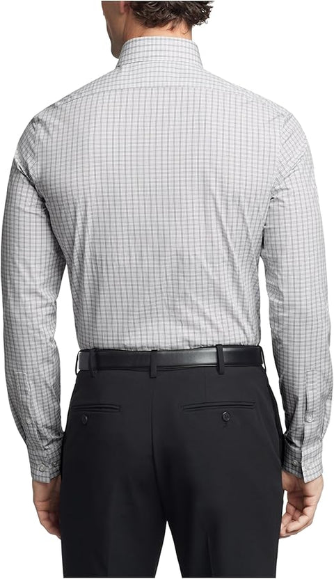 Calvin Klein Men's White & Grey Slim Fit Stretch Dress Shirt | Calvin Klein In Lebanon