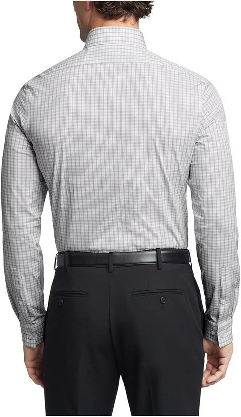 Calvin Klein Men's White & Grey Non Iron Stretch Regular Fit Check Shirts | Calvin Klein In Lebanon