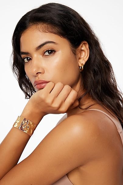 Lilie &White Women's Gold Bangles Chunky Adjustable Bracelets | Lilie &White In Lebanon