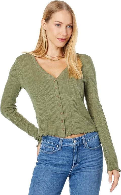 Lucky Brand Women's Green Long Sleeve Blouse |Lucky Brand In Lebanon