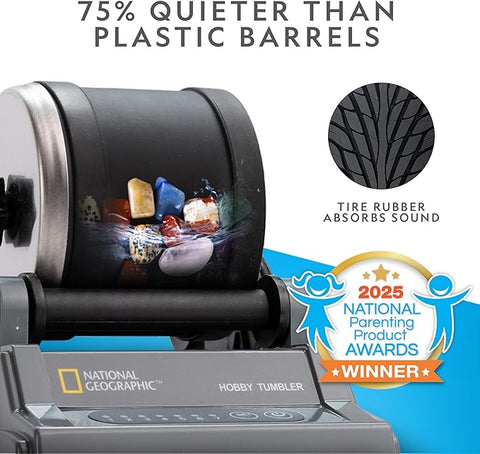 National Geographic Rock Tumbler Kit Hobby Edition Includes Rough Gemstones, and 4 Polishing Grits | National Geographic In Lebanon