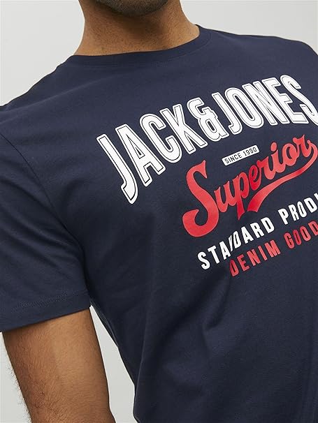 Jack & Jones Men's Navy Graphic Printed T-Shirt | Jack & Jones In Lebanon