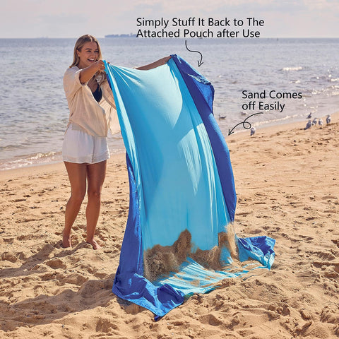 WEKAPO Blue Oversized & Compact Sandproof & Waterproof Quick Dry Beach Blanket | WEKAPO In Lebanon