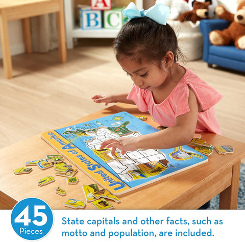 Melissa & Doug USA Map Wooden 45 Pieces Puzzle | Melissa & Doug In Lebanon