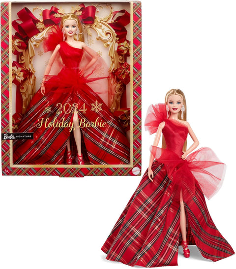Mattel Barbie Signature Doll 2024 Holiday Blonde Fashion Doll Wearing Gown Figure | Mattel In Lebanon