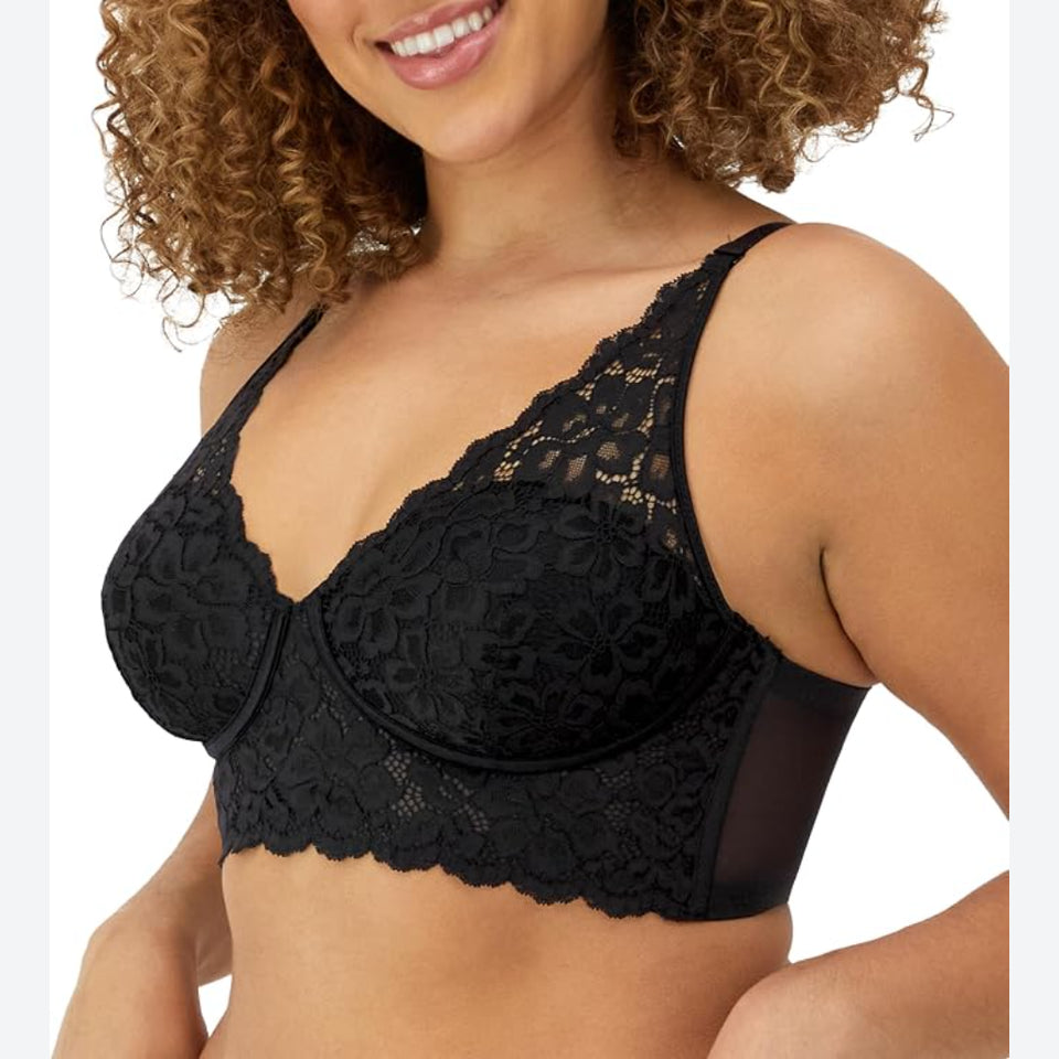 Maidenform Women's Black Lightly Lined Convertible Lace Bra