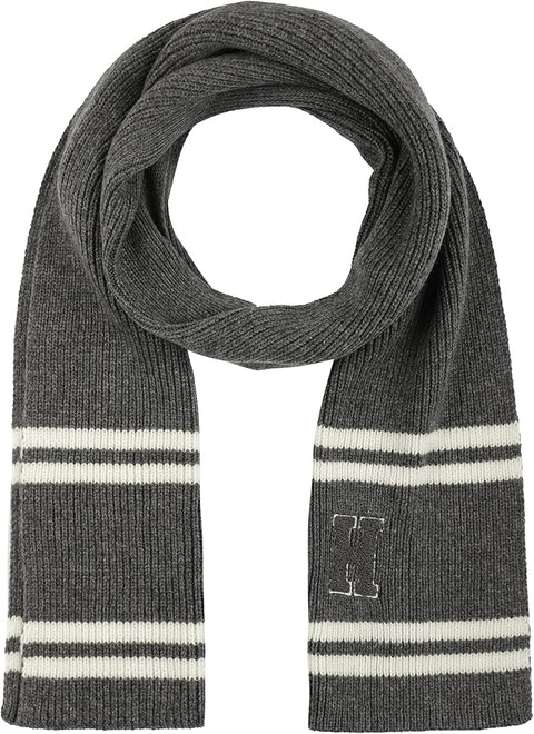 Tommy Hilfiger Men's Charcoal Varsity Patch Ribbed Logo Scarf | Tommy Hilfiger In Lebanon