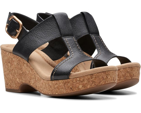Clarks Women's Black Leather Giselle Style Sandals | Clarks In Lebanon