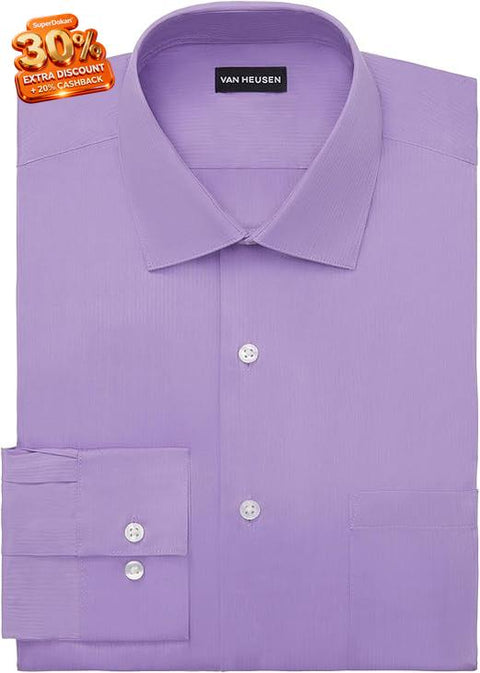 Van Heusen Men's Purple Fitted Wrinkle Free Dress Shirt | Van Heusen In Lebanon