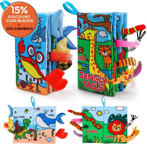 Thremhoo 2PCS Baby Books 0-6 Months Tummy Time Infant Toys |Thremhoo In Lebanon