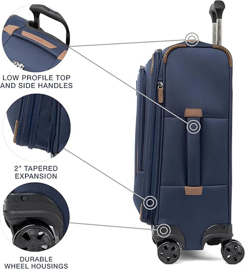 Travelpro Navy Crew Classic Lightweight Softside Expandable Carry on Luggage Bag 22 in x 14 in x 9 in | Travelpro In Lebanon