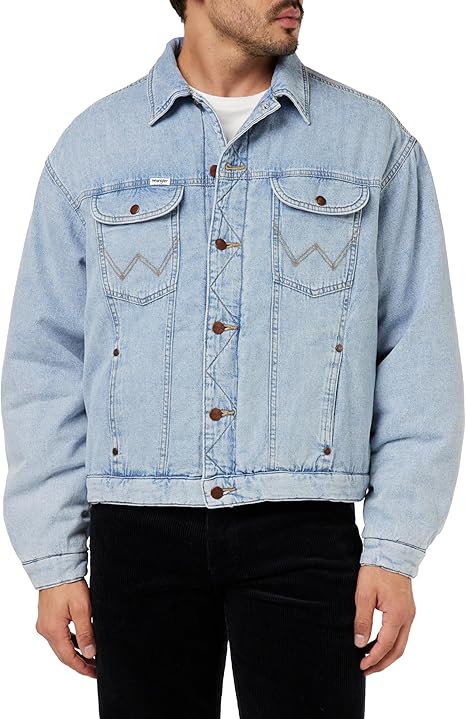 Wrangler Men's Blue Denim Puffer Jacket | Wrangler In Lebanon