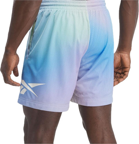 Reebok Men's Blue Multi Classics Dopamine Regular-Fit Ombré Printed Mesh Short | Reebok In Lebanon