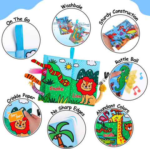 Thremhoo 2PCS Baby Books 0-6 Months Tummy Time Infant Toys |Thremhoo In Lebanon