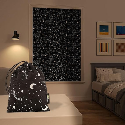 Sun Zero Lights Out Starry Night Portable Travel 100% Blackout Suction Cup Curtain Panel, 50" x 78", Stars| Sun Zero In Lebanon