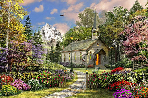 Springbok's 500 Piece Jigsaw Puzzle Mountain View Chapel |Springbok In Lebanon