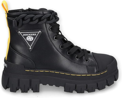 Dockers By Gerli Women's Black & Yellow Lace-up Boot | Dockers By Gerli In Lebanon