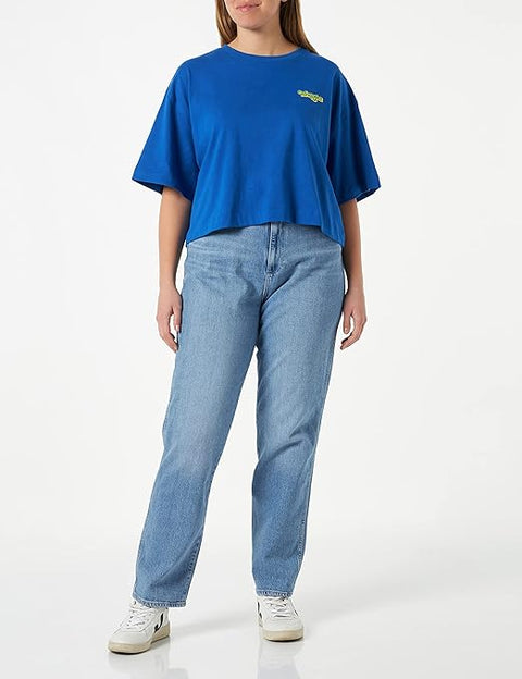 Wrangler Women's Blue Boxy Tee T-Shirt | Wrangler In Lebanon