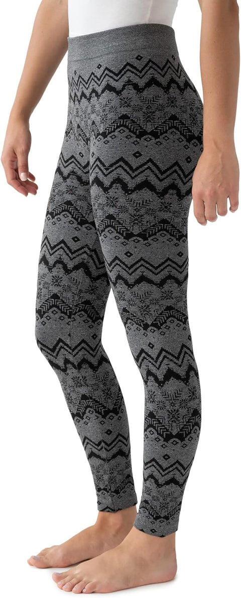 Muk Luks Women's Grey Jaquard Fleece Lined Leggings  | Muk Luks  in Lebanon