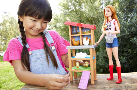Barbie Chicken Farmer Doll Red-Haired and Playset with Henhouse|Barbie In Lebanon