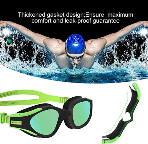 Funní Día Swimming Goggles, No Leaking Anti-Fog Crystal Clear Vision Triathlon Swim Goggles for Adult Men Women Youth Teens. AM143