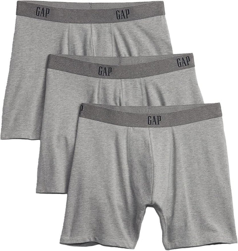 GAP Men's Gray Pack Of 3 Cotton Boxers | GAP In Lebanon