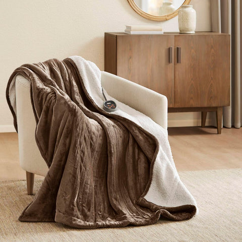 Woolrich King Brown Luxury Heated Plush to Berber Blanket | Woolrich In Lebanon