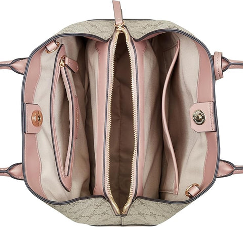 Nine West Women's Beige & Dusty Rose Brooklyn Small Satchel Handbag | Nine West In Lebanon