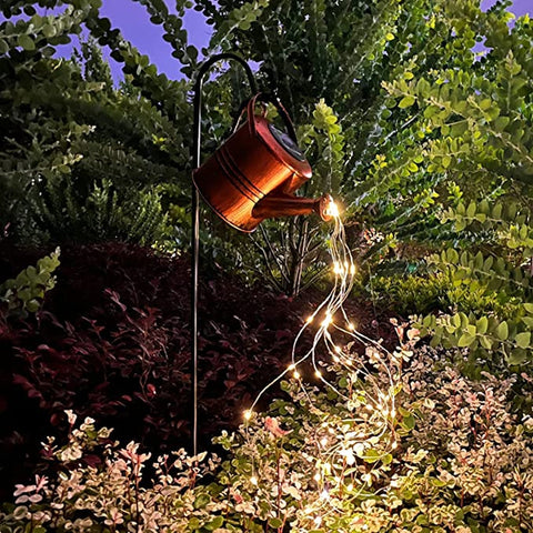 EU Solar Watering Can with Lights Outdoor for Garden Yard AM60