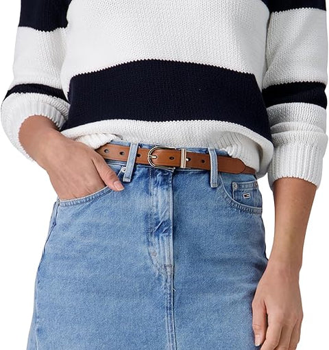 Tommy Hilfiger Women's Navy & Brown Two-in-One Reversible Slim Width Dress Casual Leather Belt | Tommy Hilfiger In Lebanon