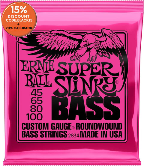 Ernie Ball Super Slinky Nickel Wound Bass Guitar Strings, 45-100 Gauge | Ernie Ball In Lebanon