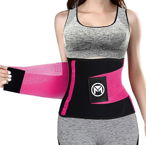 Moolida Black & Fuchsia Waist Weight Loss Workout Fitness Trainer Belt | Moolida In Lebanon