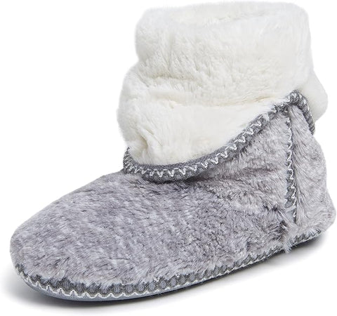 Dearfoams Women's Gray Beth Furry Foldover Boot Panduf |Dearfoams In Lebanon