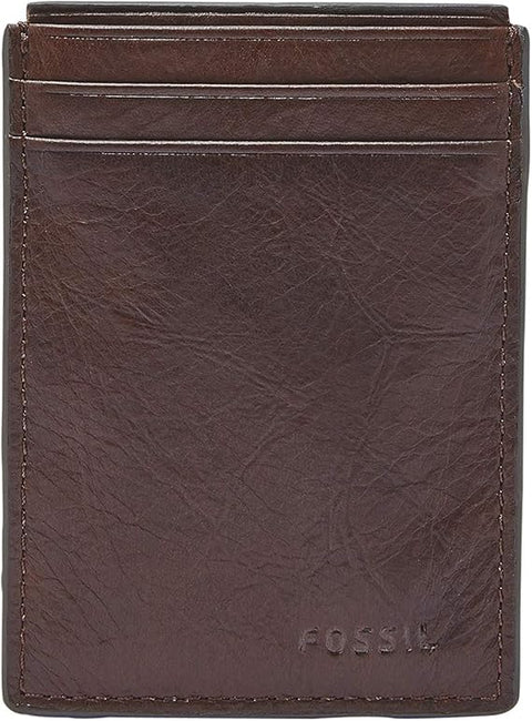 Fossil Men's Brown Leather Neel Magnetic Card Case Wallet | Fossil In Lebanon
